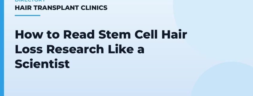 How to Read Stem Cell Hair Loss Research Like a Scientist